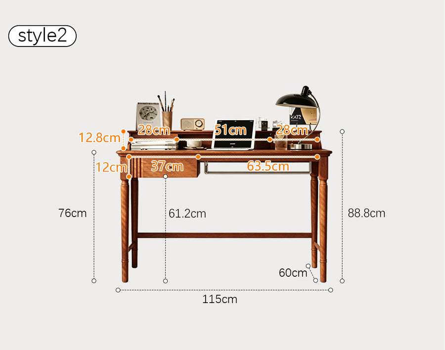 Sarah Office Desk, Cherry Wood styled for wooden office desk UK