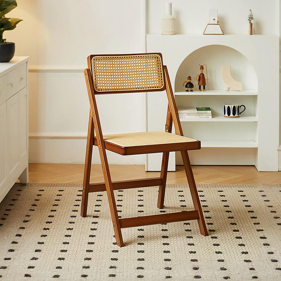 Sharon Foldable Rattan Dining Chair, Bamboo - sharon foldable rattan dining chair UK