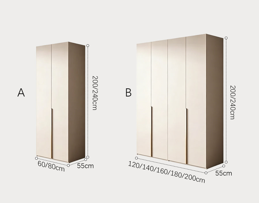 Sid Wardrobe, Creamy White, Style B(1800mm*2400mm), Clearance