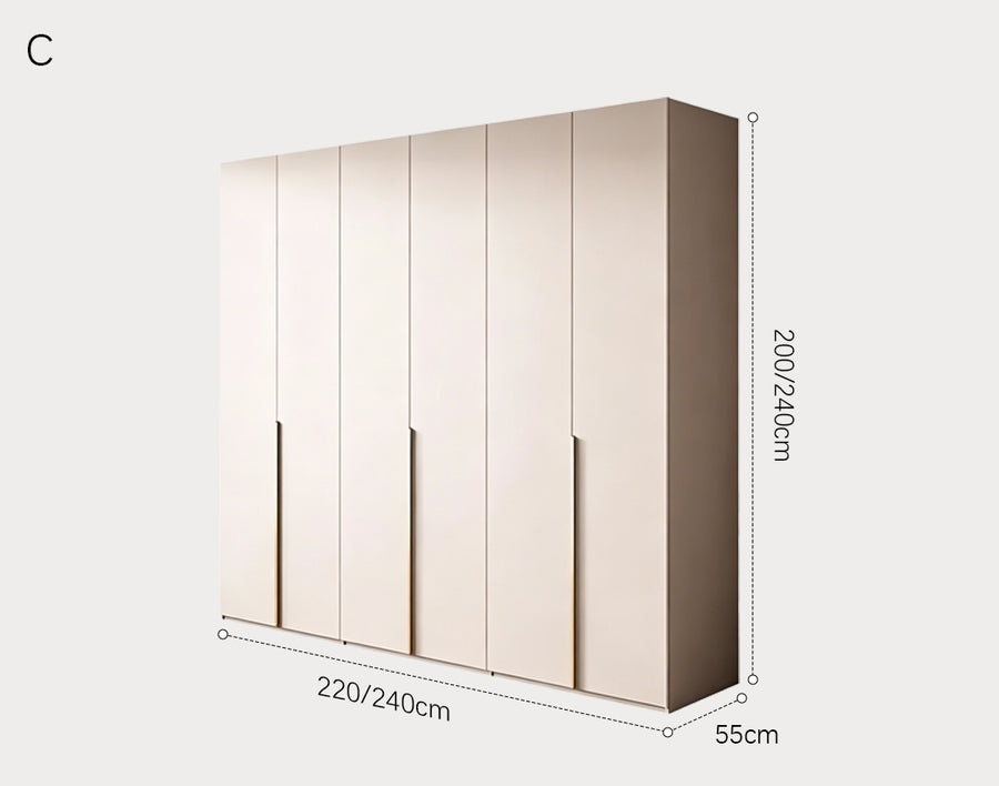 Sid Wardrobe, Creamy White, Style B(1800mm*2400mm), Clearance