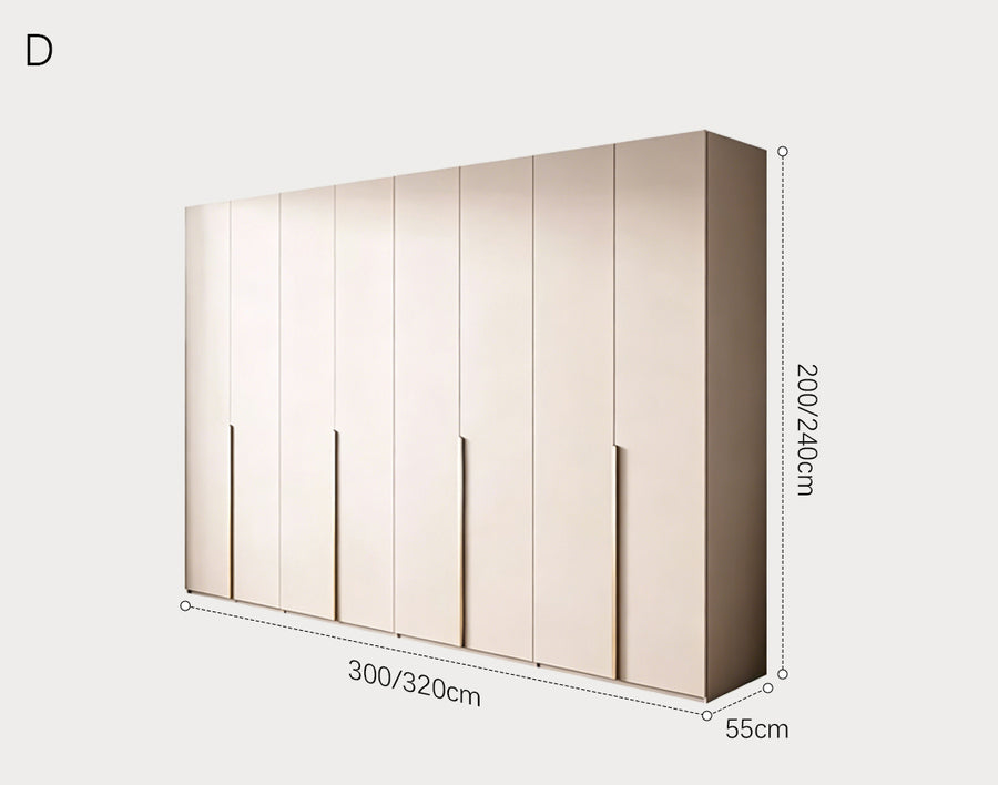 Sid Wardrobe, Creamy White, Style B(1800mm*2400mm), Clearance