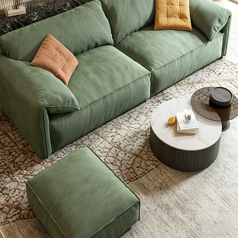 Simon S20 Two Seater Sofa, Velvet side view and sofa proportion