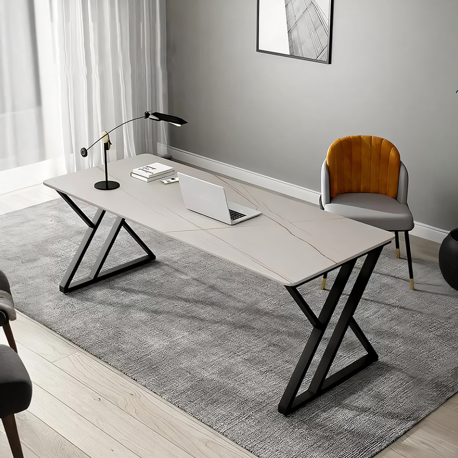 Simon Office Desk, Sintered Stone - simon office sintered stone office desk UK