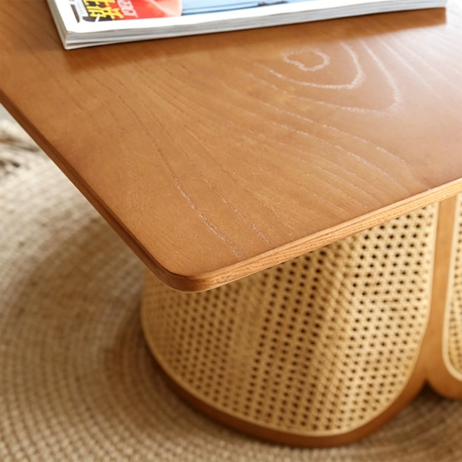 Skylar Rattan Dining Table front view as a modern dining table