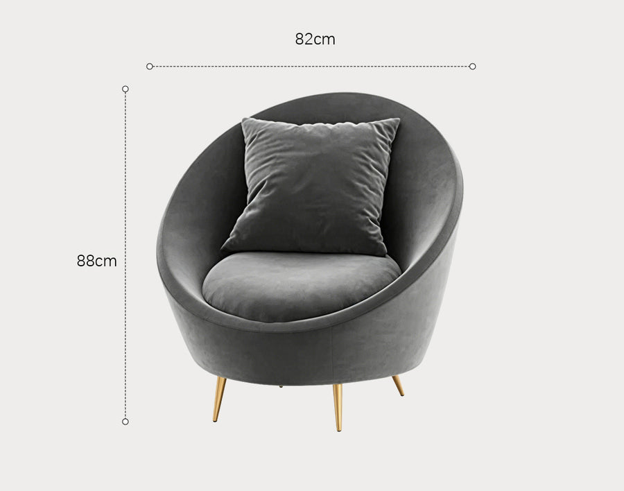 Slender Armchair, Velvet styled for for living room