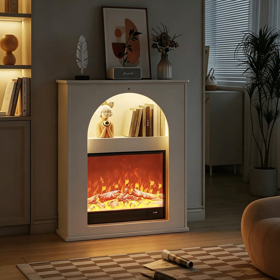 Slimline Console Table With LED Light And Fireplace