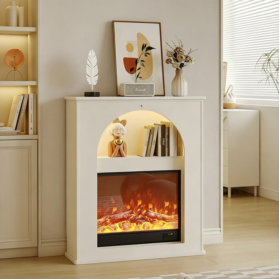 Slimline Console Table With LED Light And Fireplace
