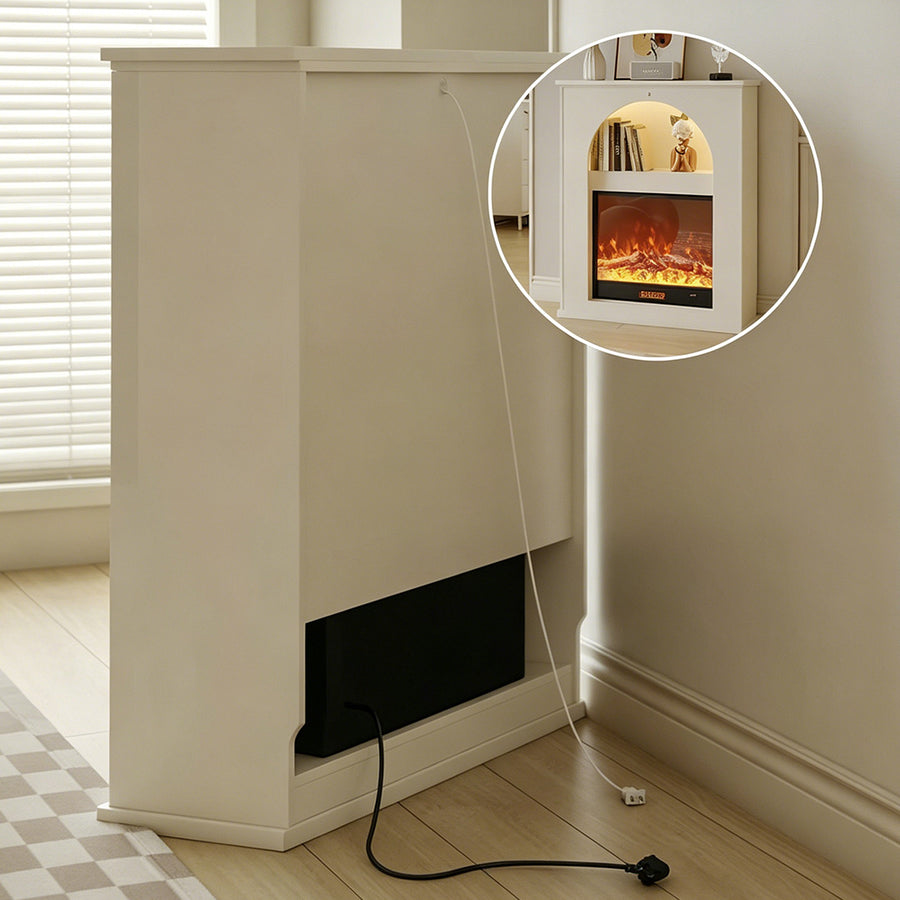 Slimline Console Table With LED Light And Fireplace