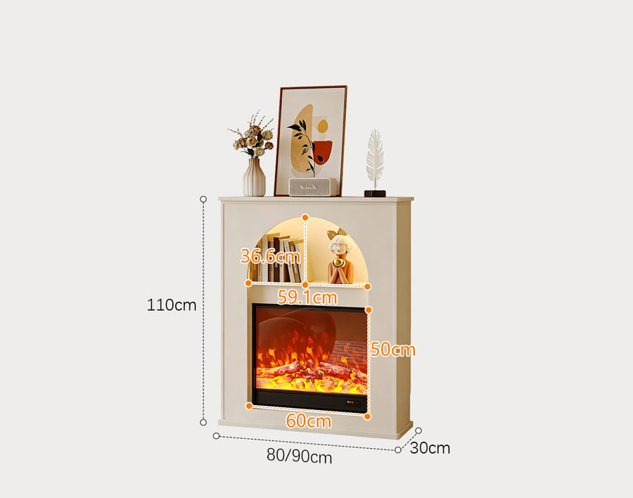 Slimline Console Table With LED Light And Fireplace
