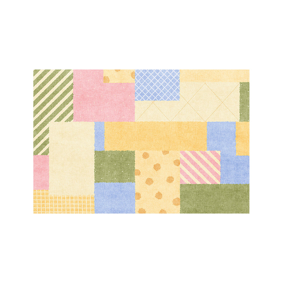 Lacey Grid Patchwork Rug in a modern UK home