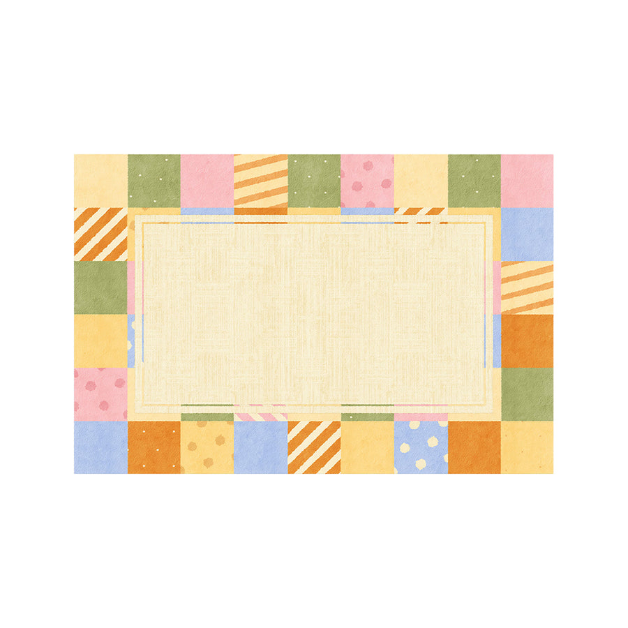 Lacey Grid Patchwork Rug styled for modern rug UK