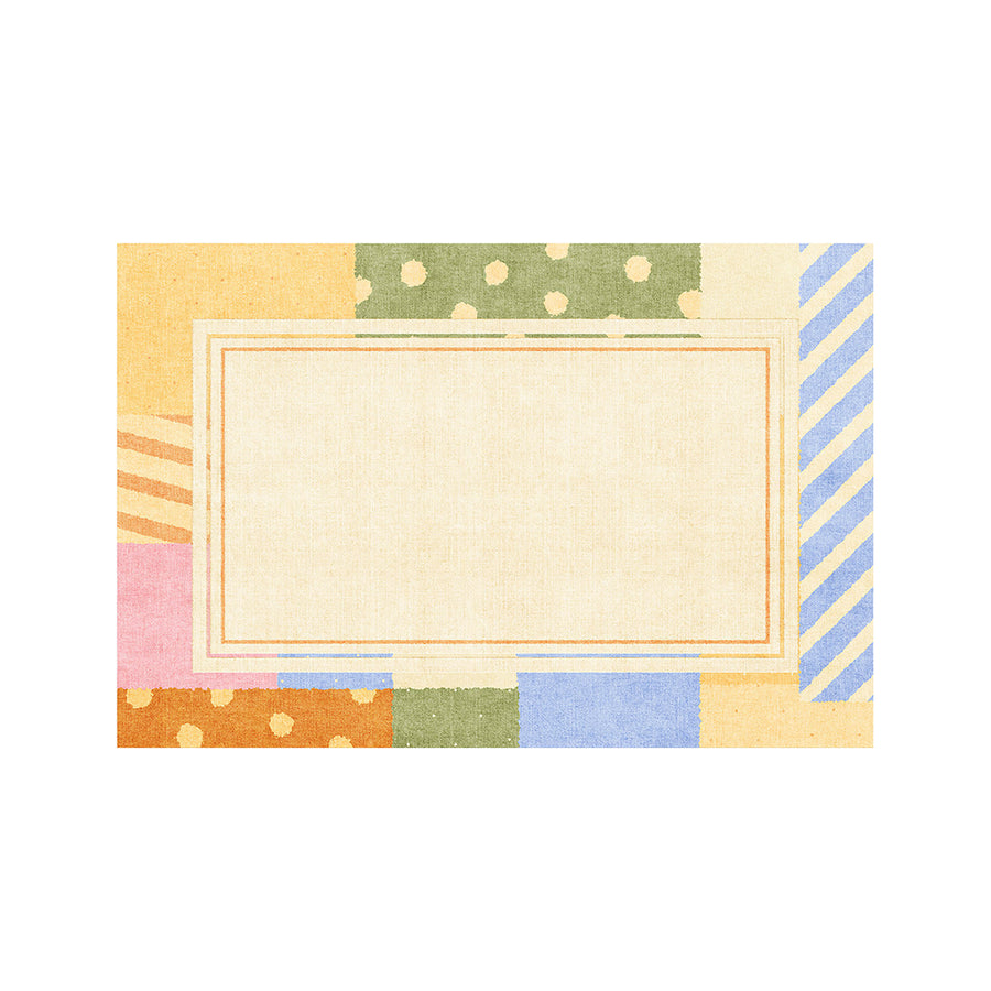 Lacey Grid Patchwork Rug styled for living room rug UK