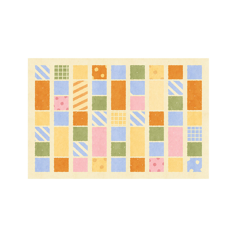 Lacey Grid Patchwork Rug - patterned area rug