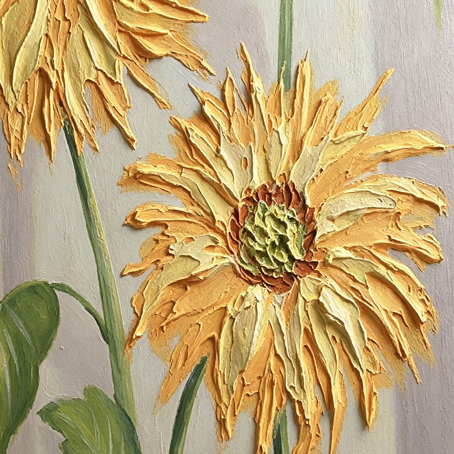 Sunflowers Leaves Framed Wall Art Print Multiple Size