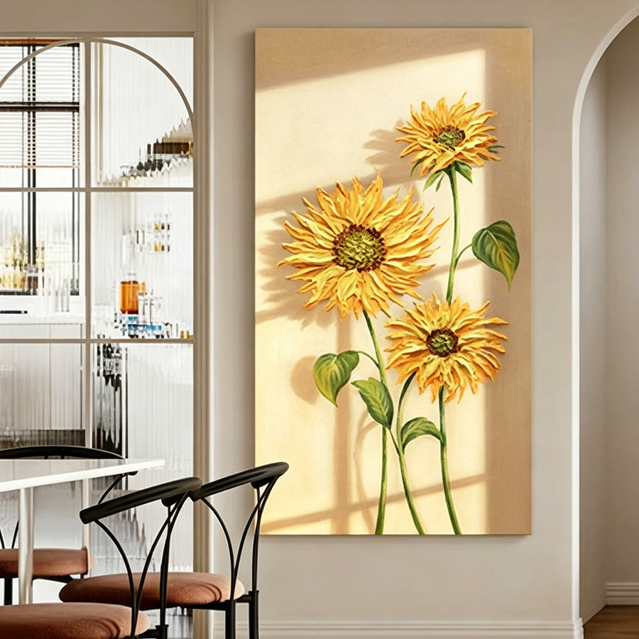 Sunflowers Leaves Framed Wall Art Print Multiple Size