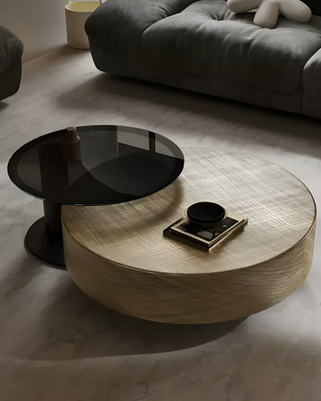T94 Golden Nesting Coffee Table, Glass