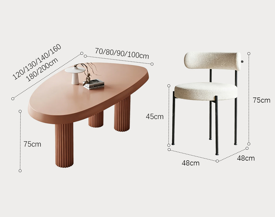 Tammy Dining Table lifestyle view with brown dining tables