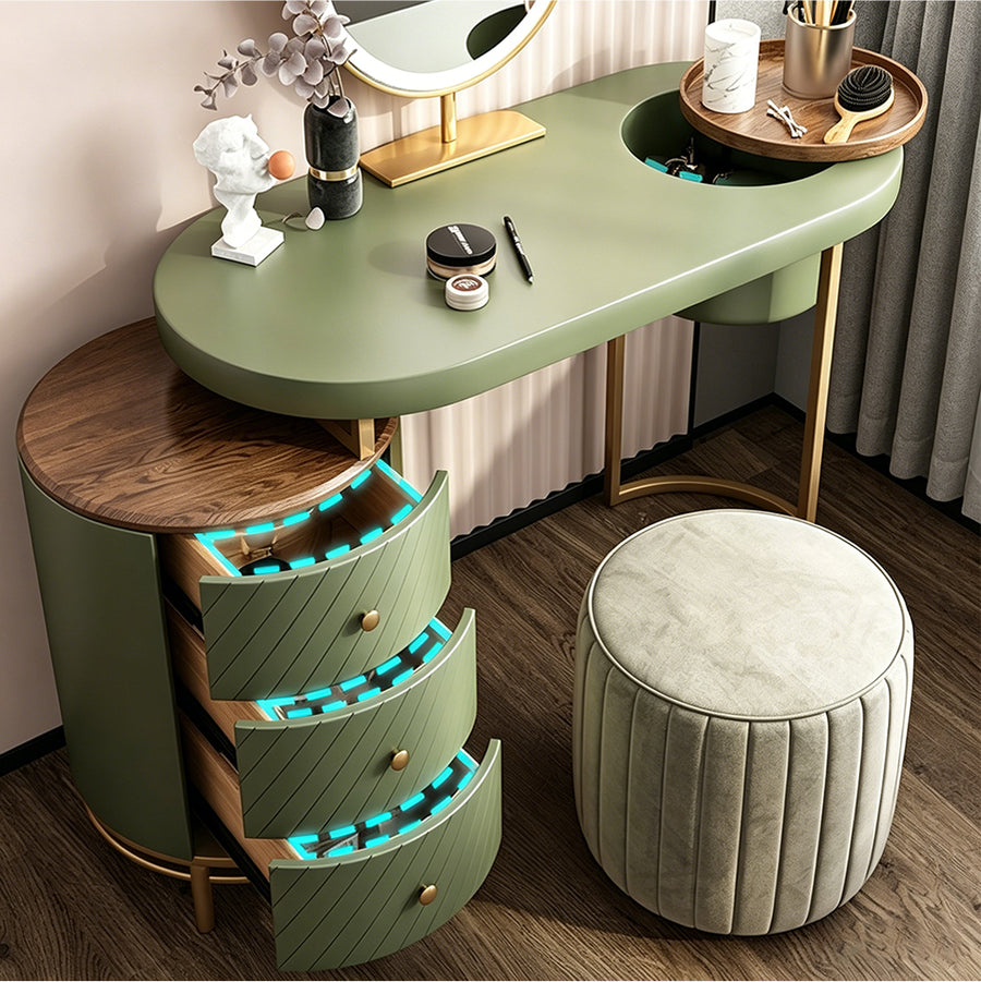 Tandy Dressing Table, Green/ White/ Black And Gold product image 7