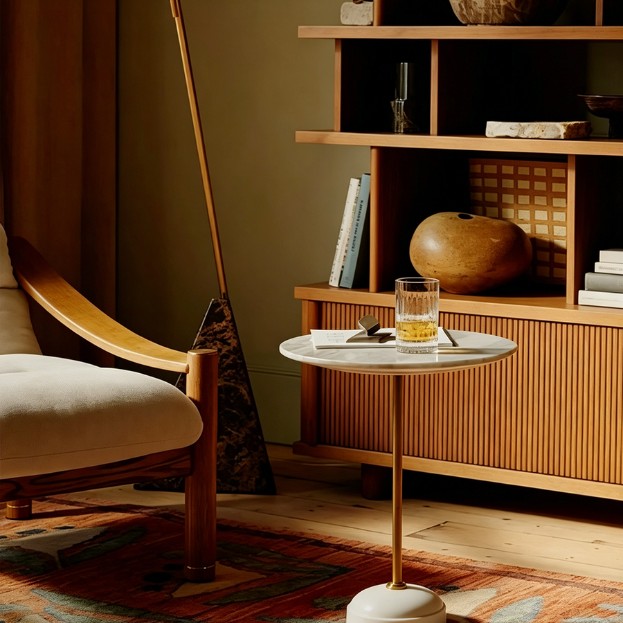Tarantino Side Table, Marble