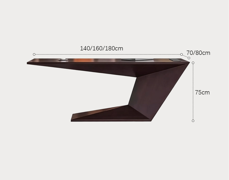 Tariq Modern Office Desk For Home, Black Wood - tariq modern office home office desk UK
