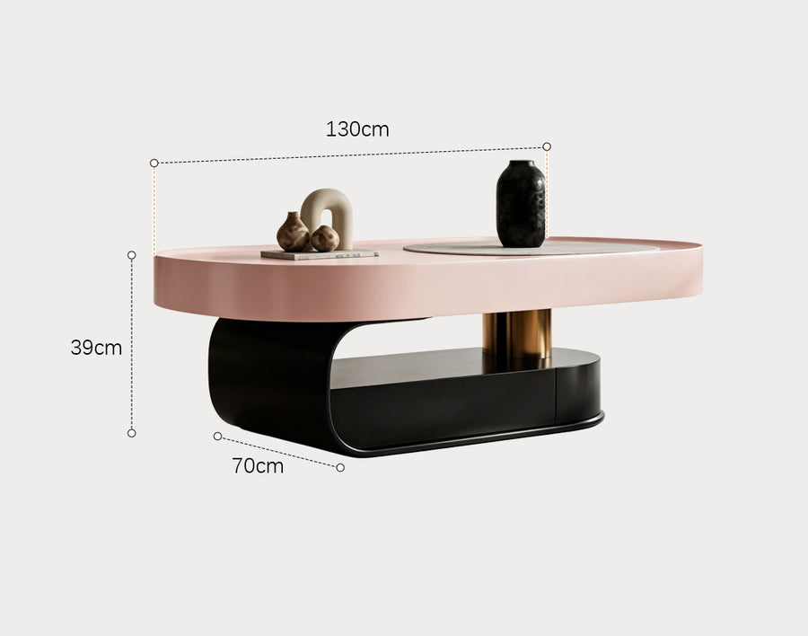 Tessa Coffee Table, With storage, Pink