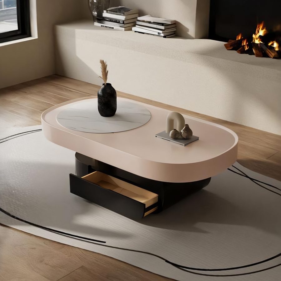 Tessa Coffee Table, With storage, Pink - pink coffee table UK