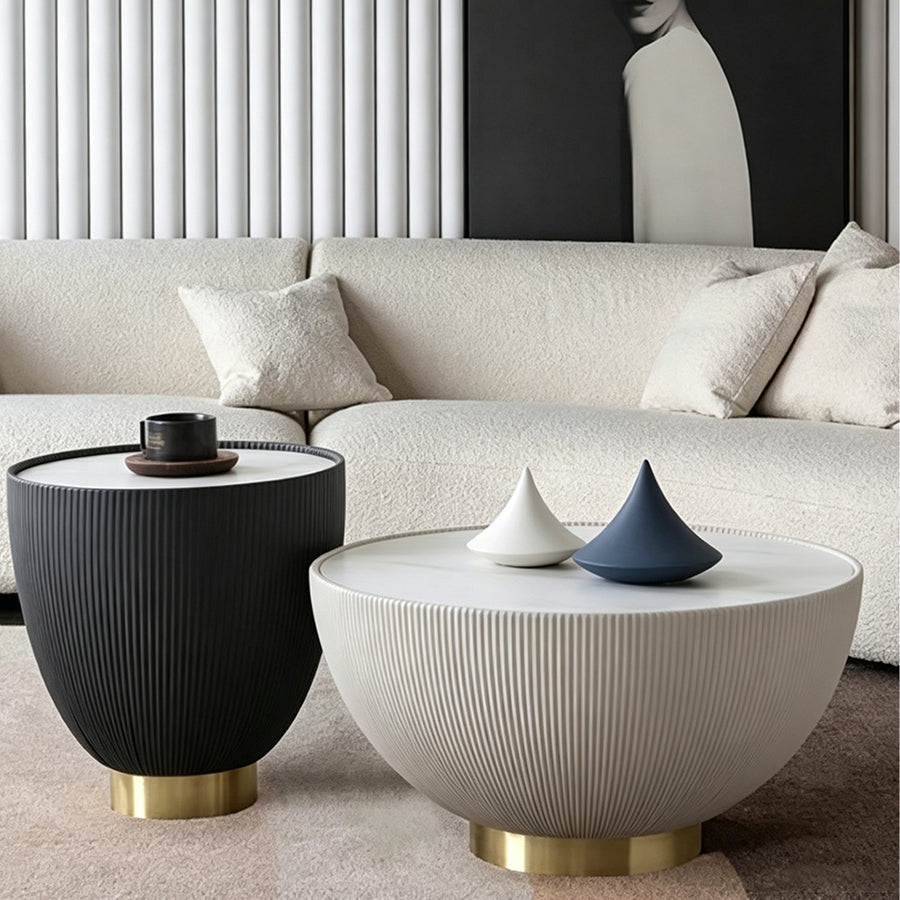 Theo Coffee Table Set, White & Black
