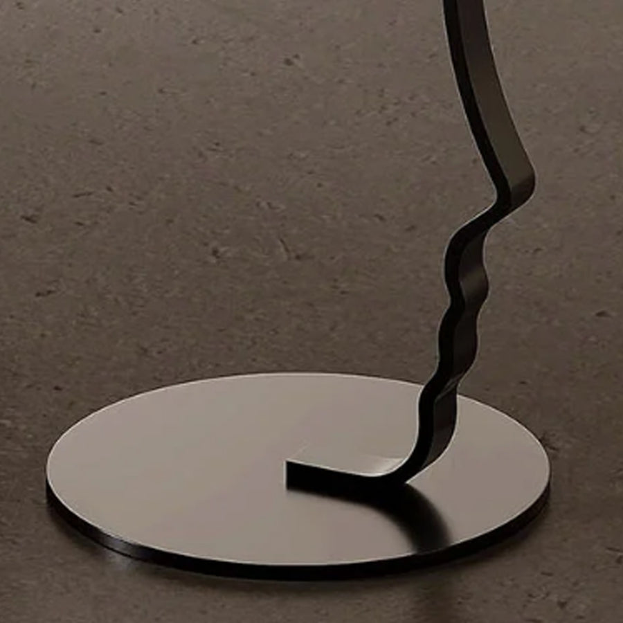 Theobald Face Side Table, Carbon Steel Rack & Tempered Glass