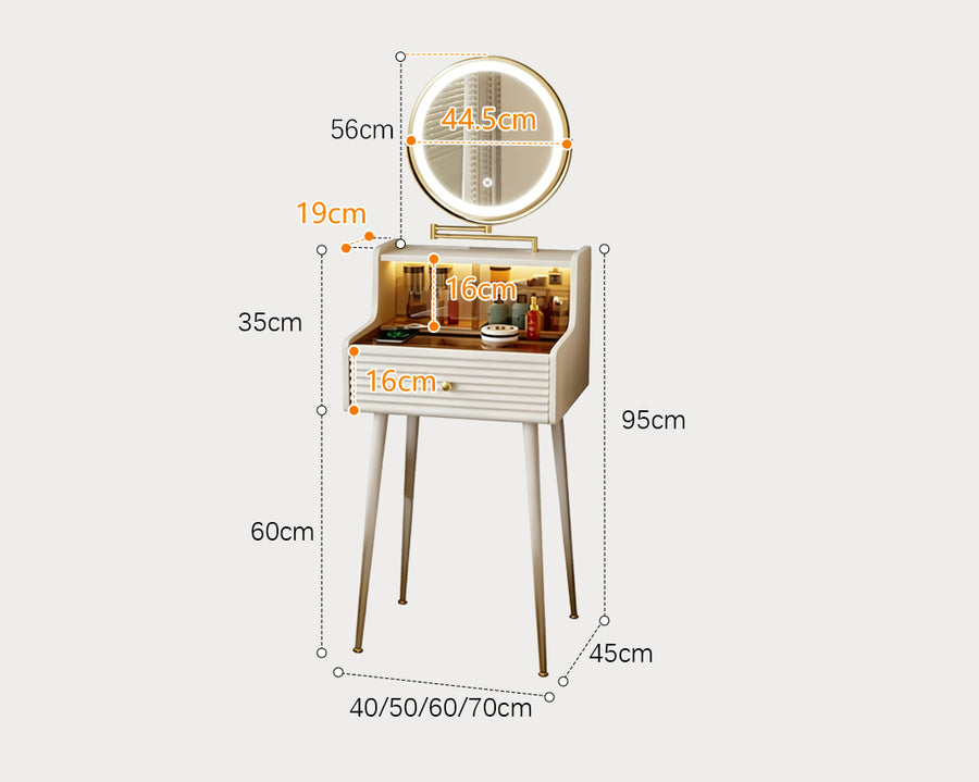 Thiago Narrow Mini Dressing Table For Small Corner product image 10