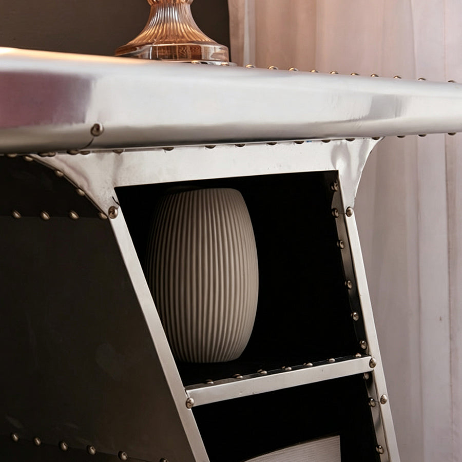 Timothy Aviator Office Desk, Aluminium