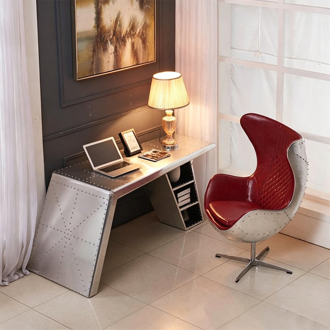 Timothy Aviator Office Desk, Aluminium