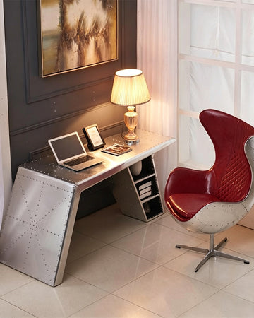 Timothy Aviator Office Desk, Aluminium