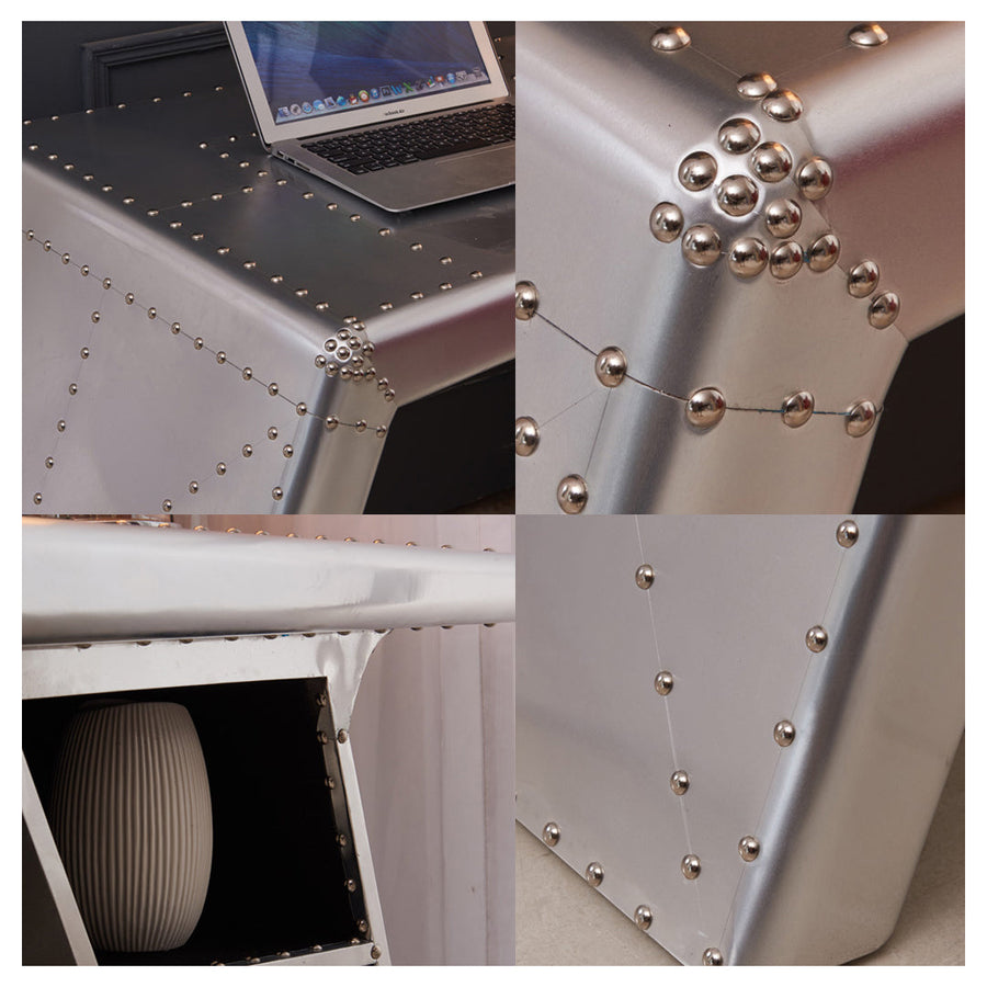 Timothy Aviator Office Desk, Aluminium