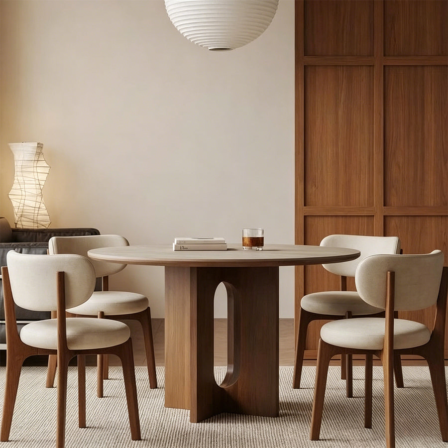 Toure Round Dining Table lifestyle view with small round dining table for two