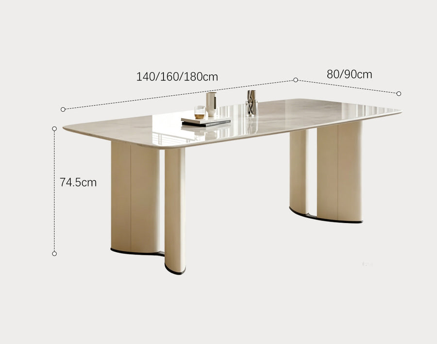 Trish Dining Table front view as a marble dining table