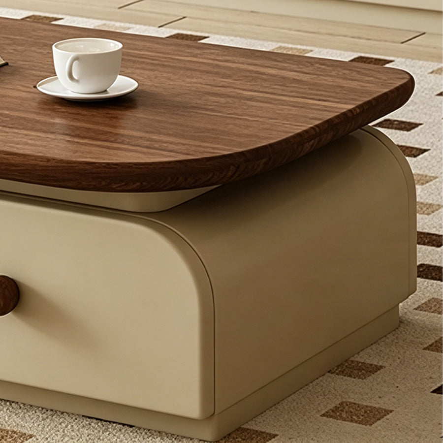Uddin Rectangle Coffee Table With Storage detail view for tan rectangular coffee table UK