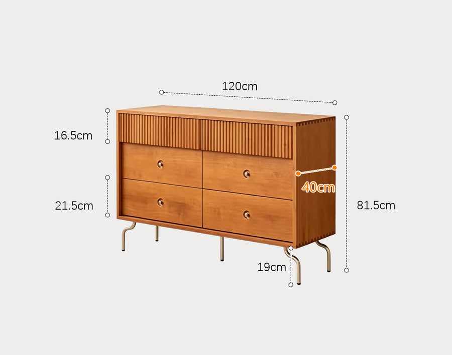 Una Drawer Sideboard, Cherry Wood styled for modern sideboard cabinet