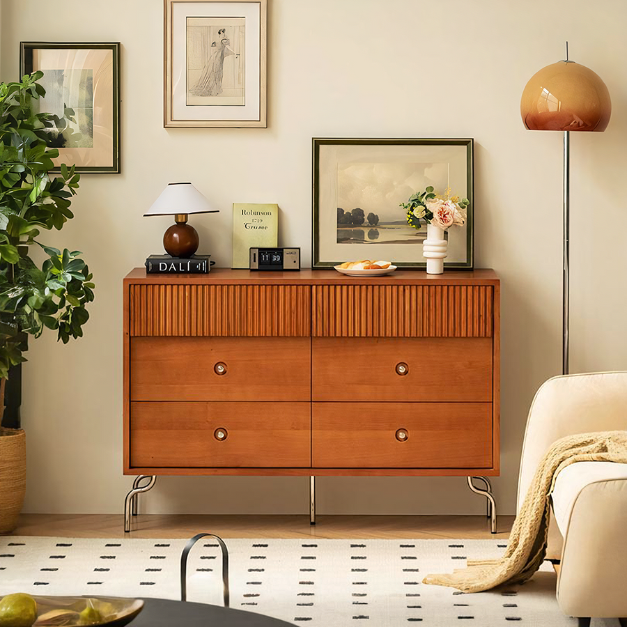 Una Drawer Sideboard, Cherry Wood - wooden sideboard UK