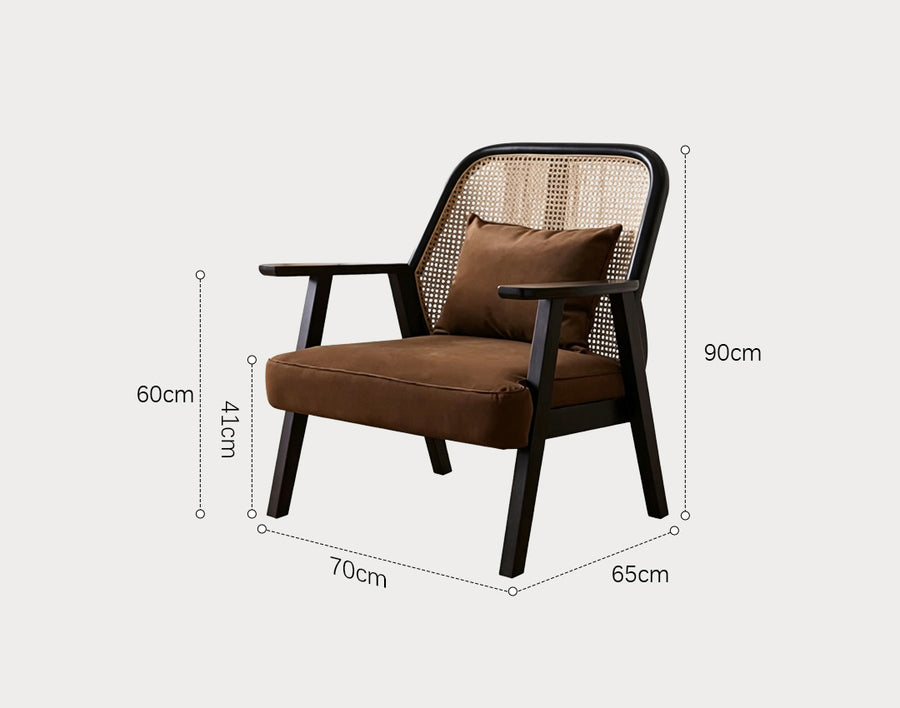 Valeria Rattan Armchair styled for accent chair UK