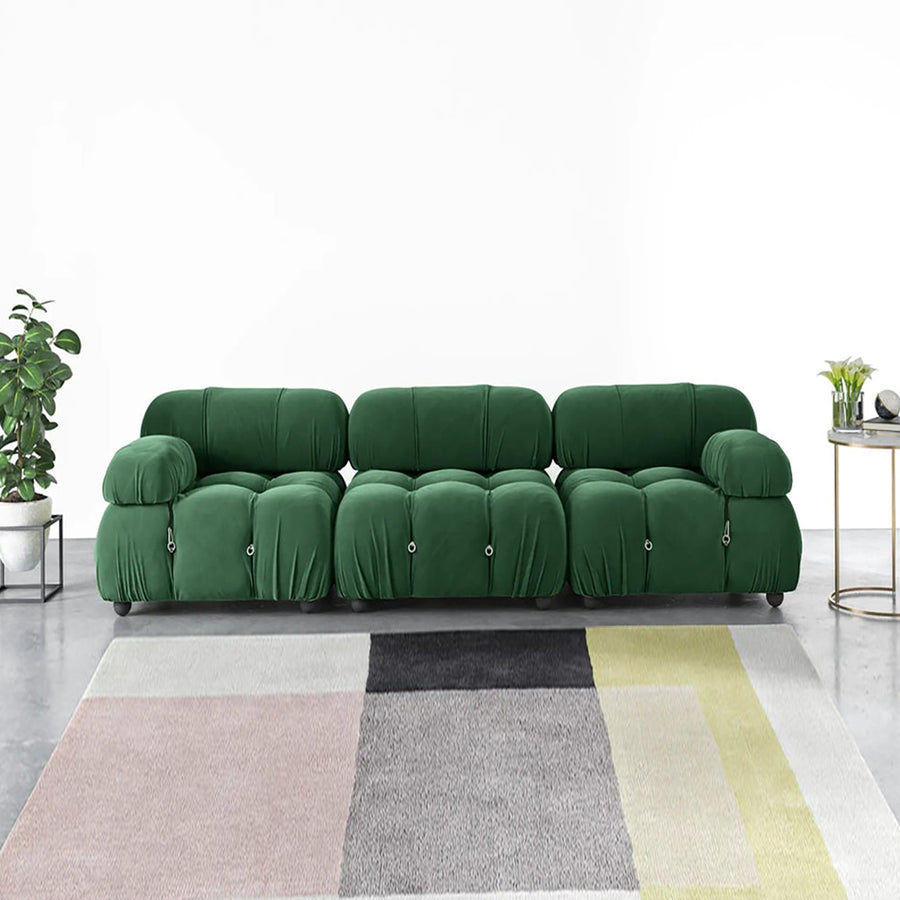Green B&B Camaleonda Style Sofa, Two Seater, Three Seater, Two Seater Corner Sofa, Velvet for modern UK living room