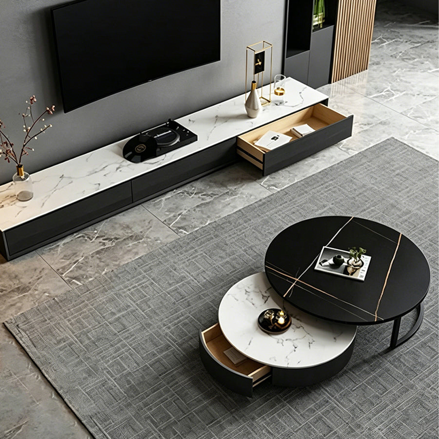 Vasagle Living Room Set, Vasagle TV Stand With Coffee Table lifestyle view with coffee table tv stand