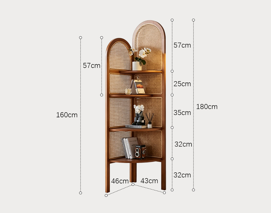 Vicente Triangle Bookshelf, Rattan