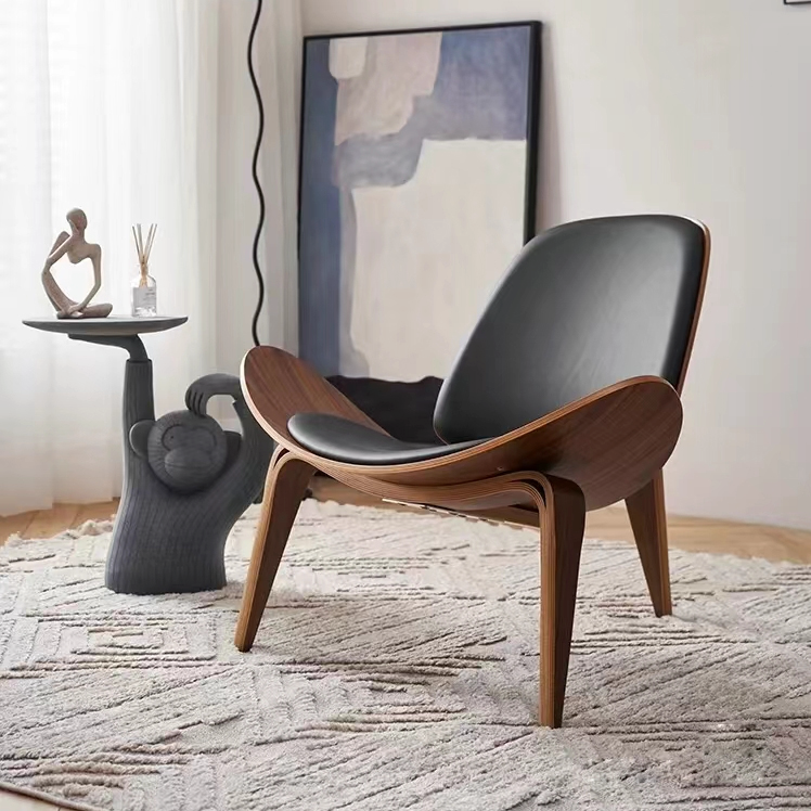 Hans Wegner CH07 Shell Chair, White & Oak in a modern UK home