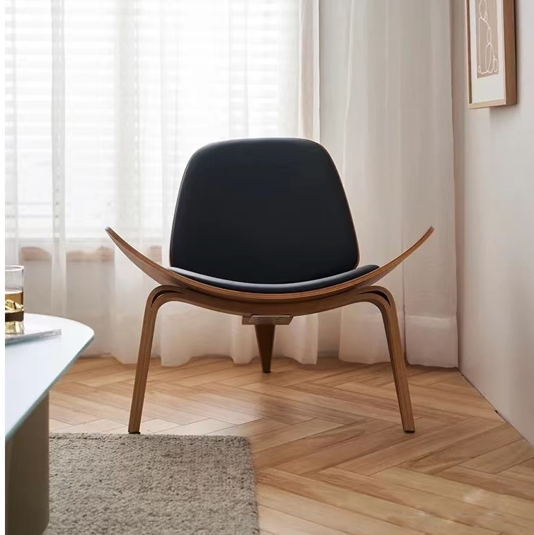 Hans Wegner CH07 Shell Chair, White & Oak - accent chair