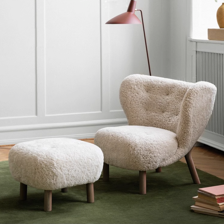 Fitz Lounge Chair, White styled for accent chair
