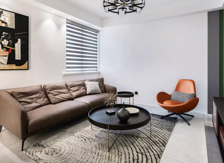 Classical Snail Armchair, Brown Leather in a modern UK home