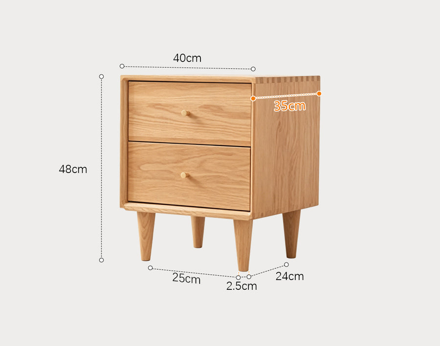 Waktravel Bedside Table, Solid Wood