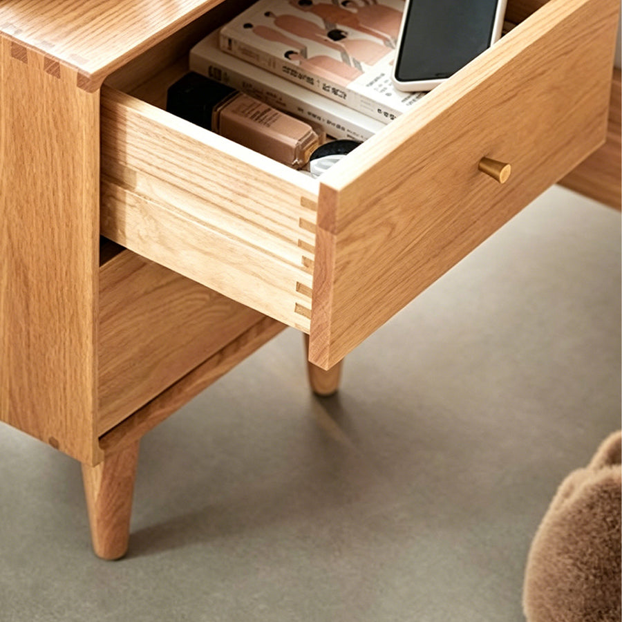 Waktravel Bedside Table, Solid Wood