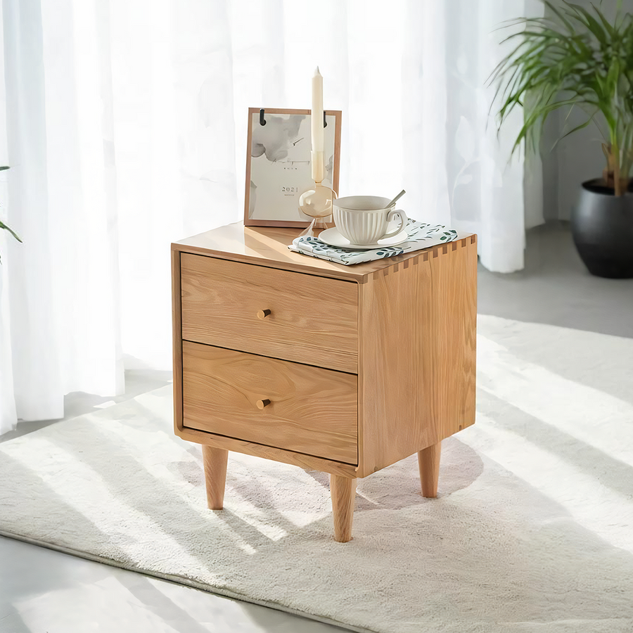Waktravel Bedside Table, Solid Wood - solid wood bedside table UK