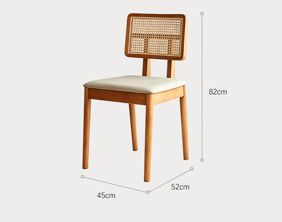 Waldron Rattan Dining Table Set front view as a dining table set